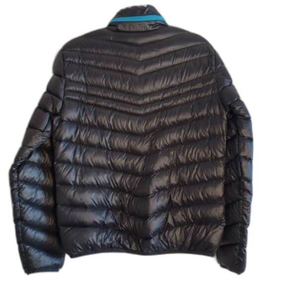 Giordano Black Down Puffer Jacket Teal Trim Women's M - Picture 2 of 5